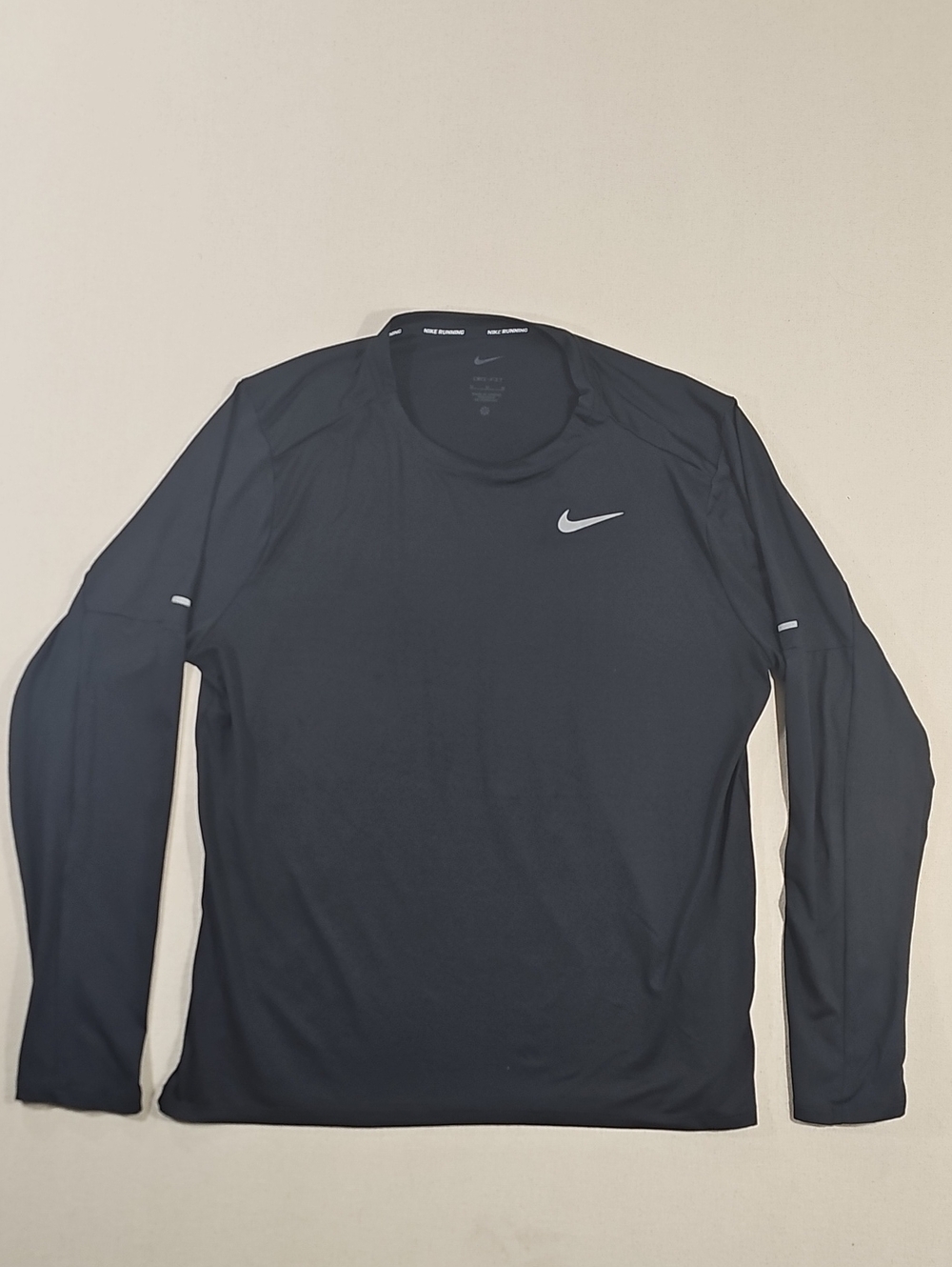 Nike Long Sleeve Performance Top - Black with White Swoosh